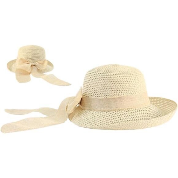 Women\'s Floppy Sun Hat Fashionable Summer Wide Brim Cap Straw Hat UV main image 4